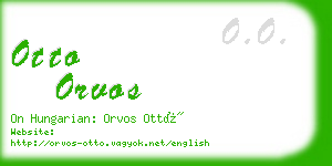 otto orvos business card